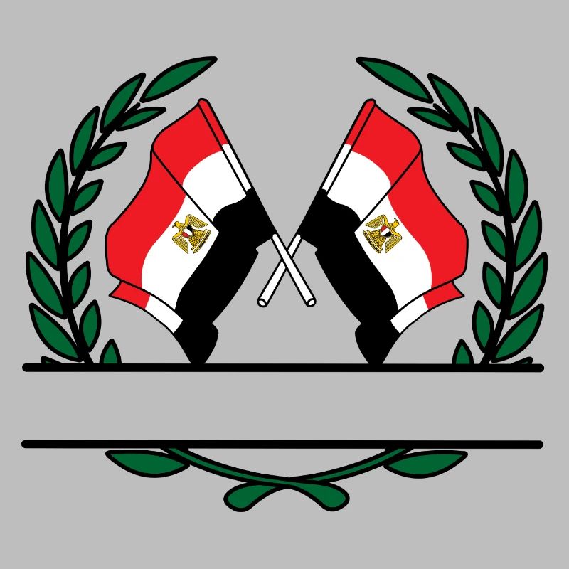Flags Egypt laurel wreath banner