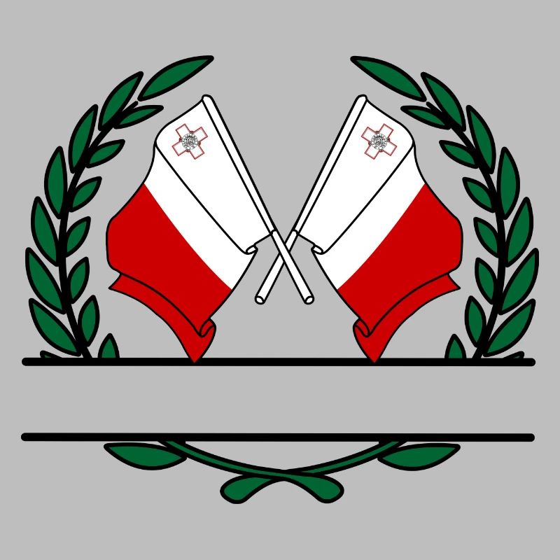 Flags Malta laurel wreath banner