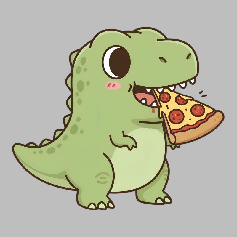T-Rex eats pizza