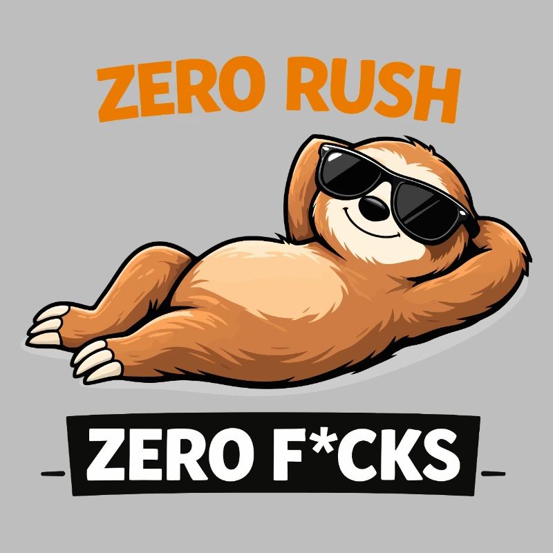 Zero Rush Sloth Chill Slogan