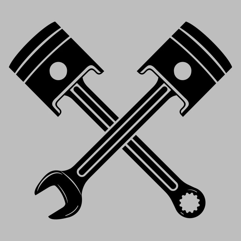 Engine piston key crossed