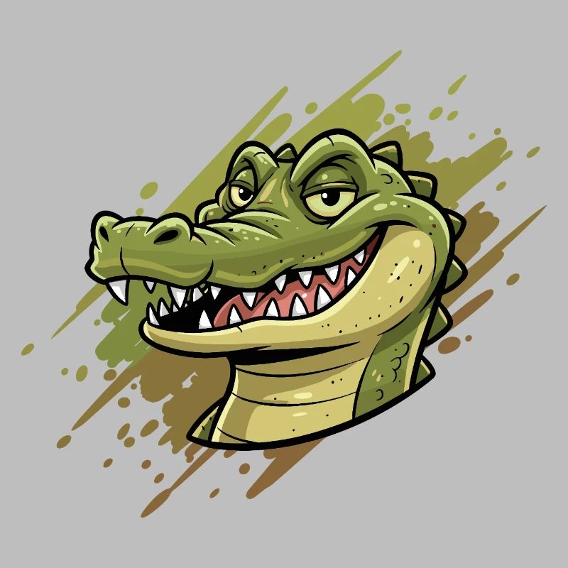 Alligator Graffiti Head