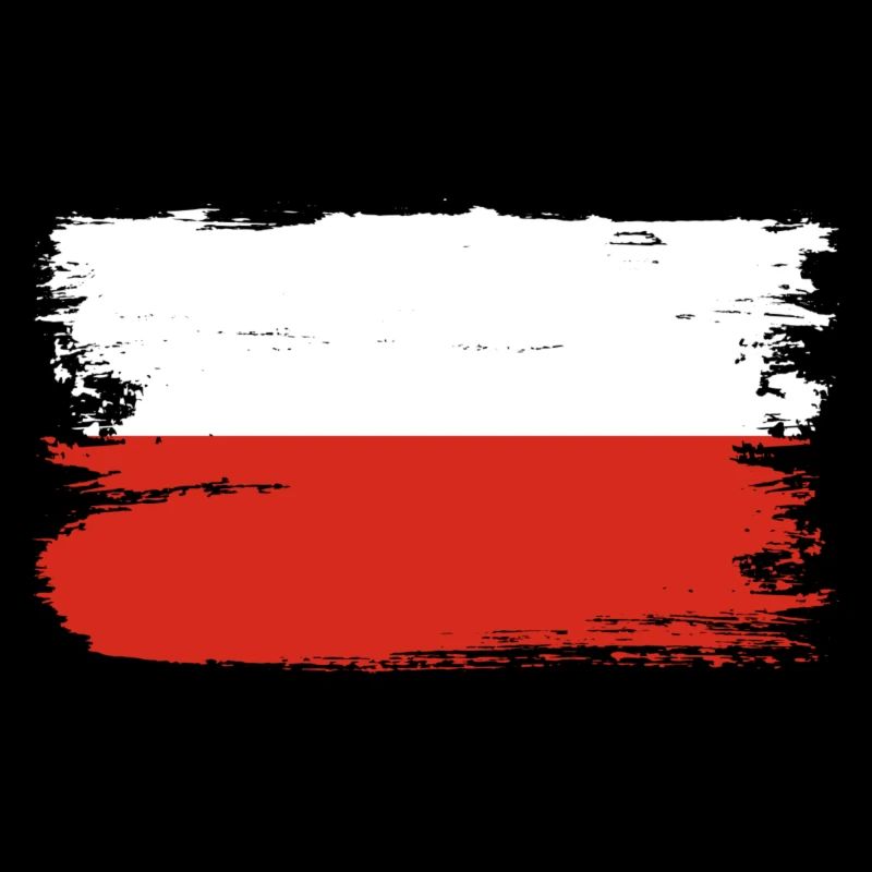 Drapeau de Polish à coups de pinceau