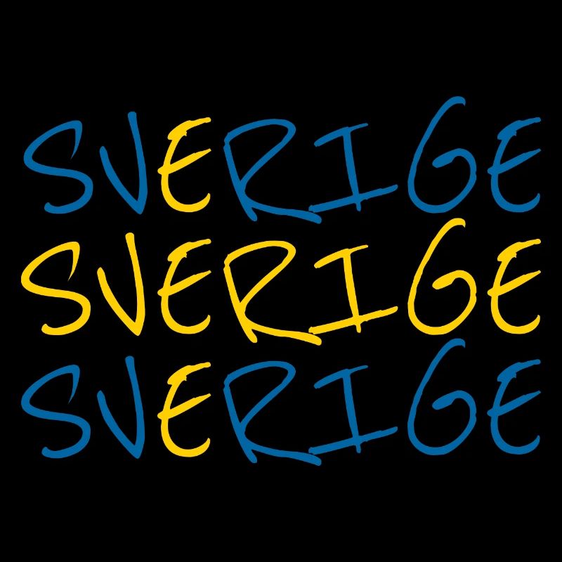 Sverige Lettrage Drapeau Suède Design