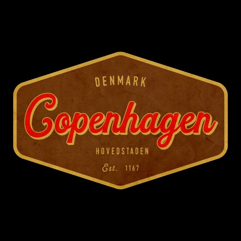 Graphisme rétro de l’enseigne vintage de Copenhague