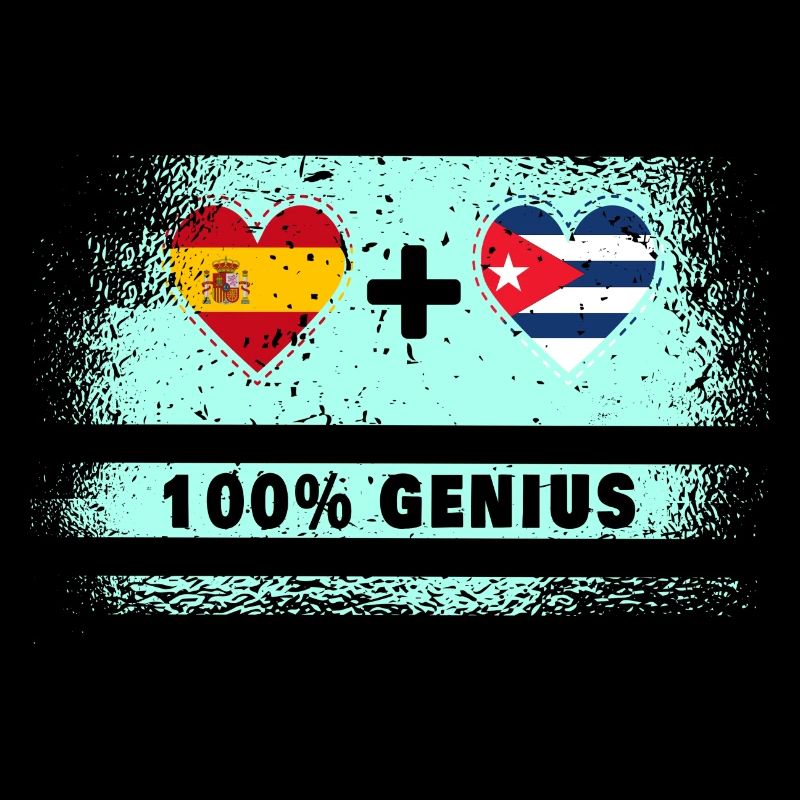 Spain and Cuba flag 100% genius