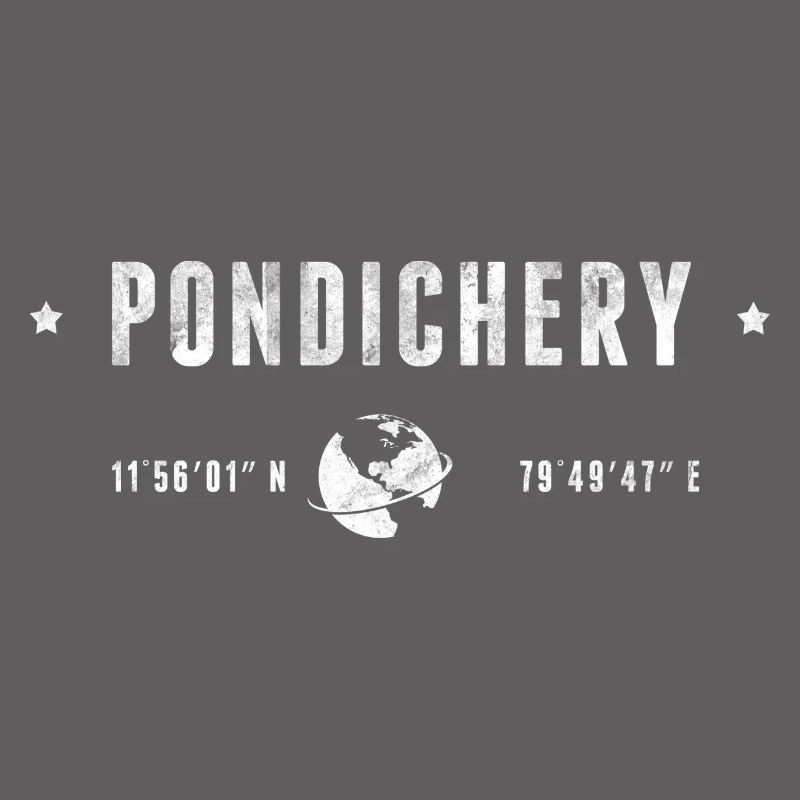 PONDICHERRY Stylized geographical coordinates