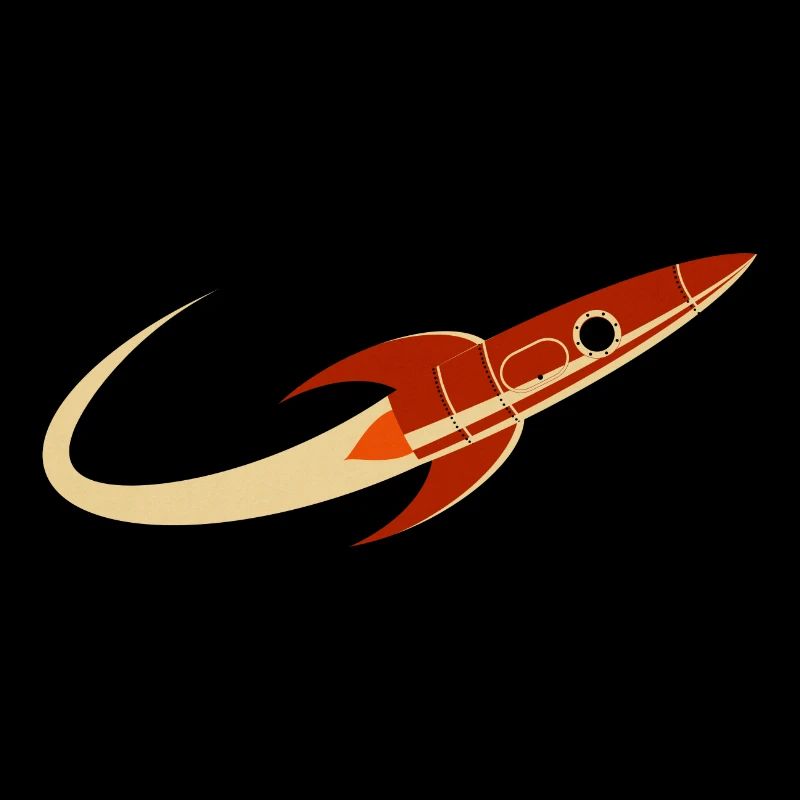 Fusée spatiale rouge