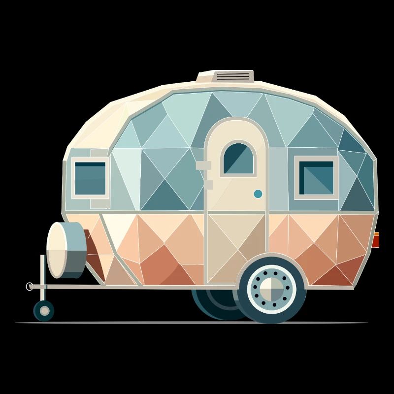 Moderner Wohnwagen – Polygonaler Reisebegleiter