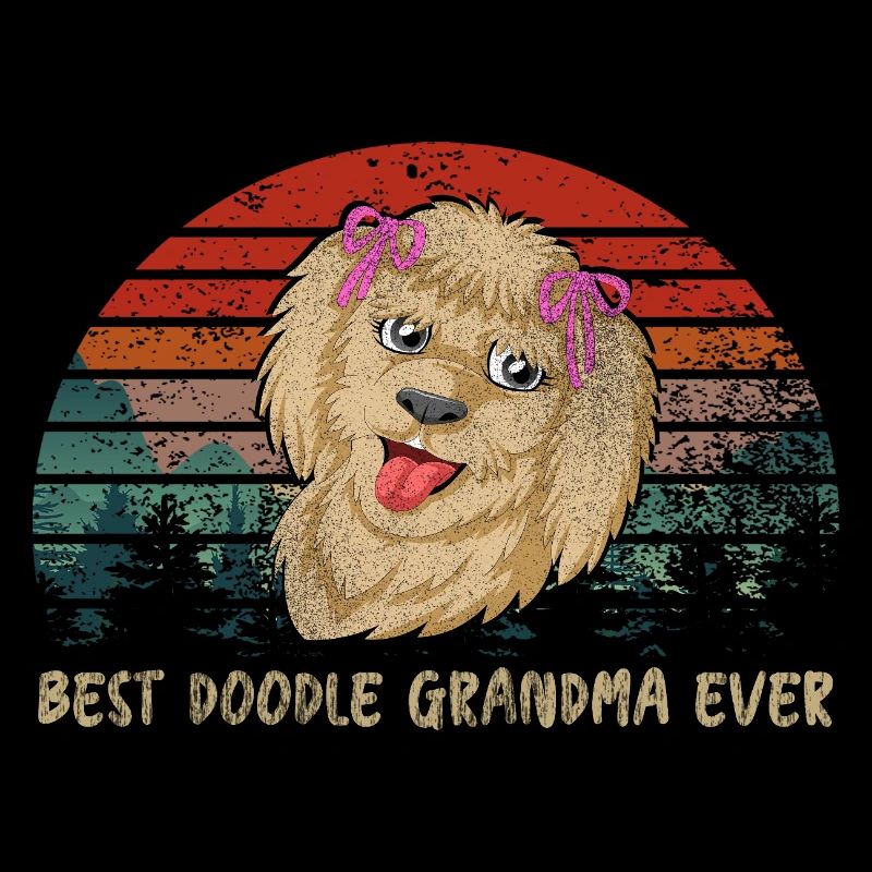 Best Doodle Grandma ever with Pink Bows