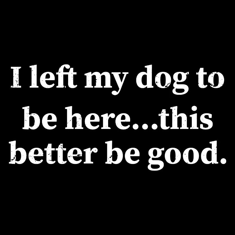 I left my dog to be here this better be good