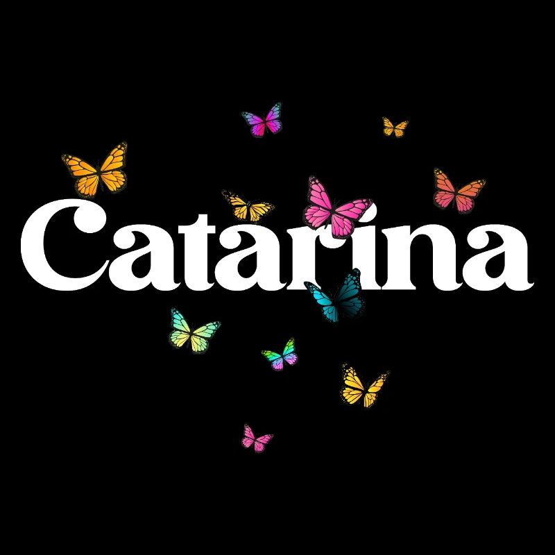 Schöner Mädchenname mit Schmetterlingen CATARINA