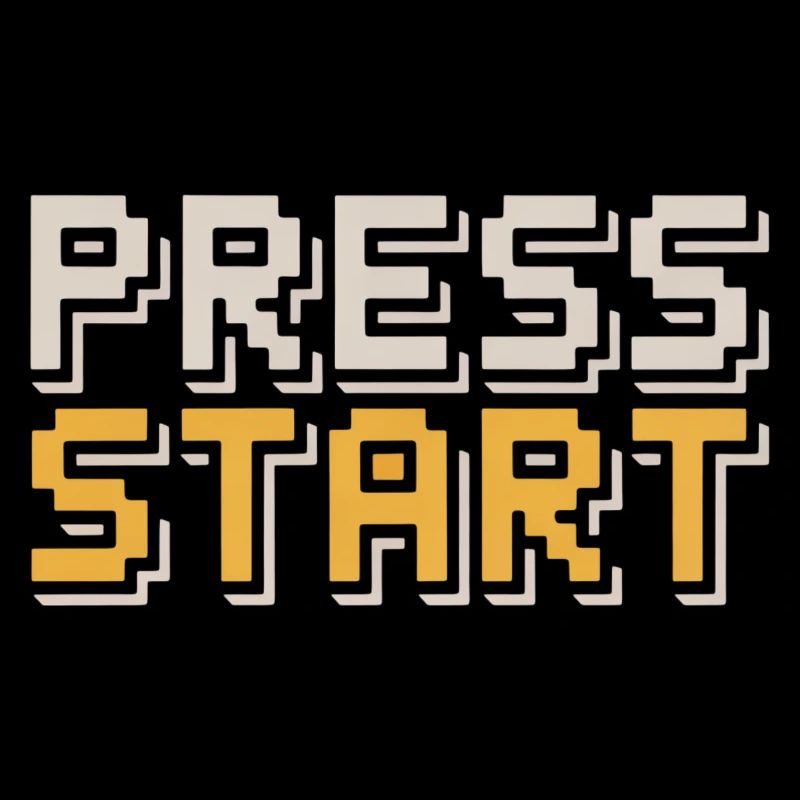 Press Start Retro Gamer Pixel Look Arcade