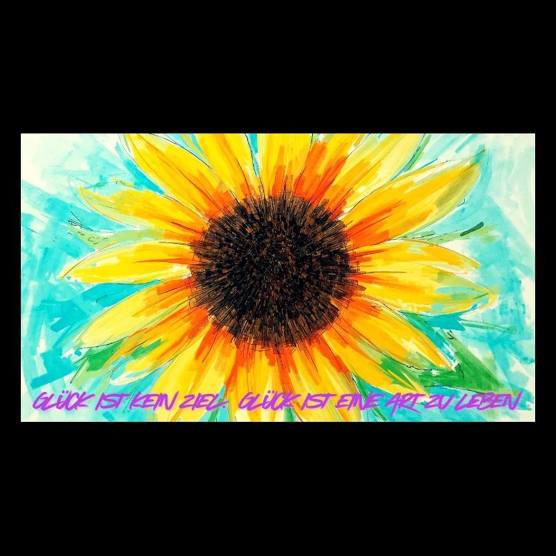 Sonnenblume Farbrausch Kunst