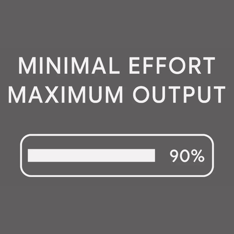 Minimum effort Maximum output Progress
