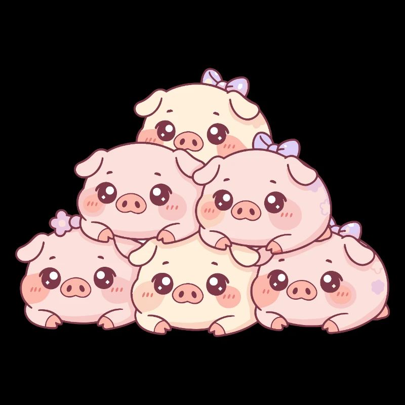 Cuddly piggy pyramid