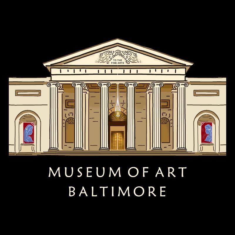 Baltimore Museum, handgezeichnete Illustration