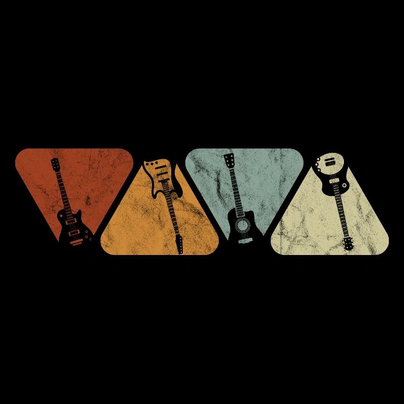 Four Instruments Silhouettes Pastel
