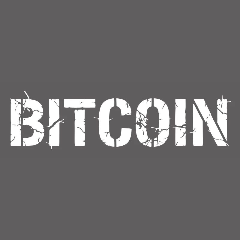 Bitcoin Text Lettering Grunge Vector