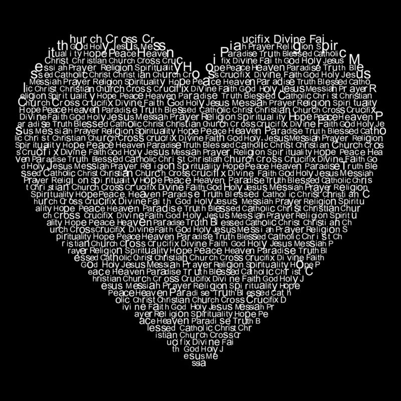 Text Heart Collage Print