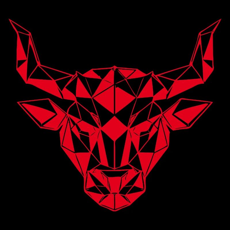 Red Low-Poly Bull Head
