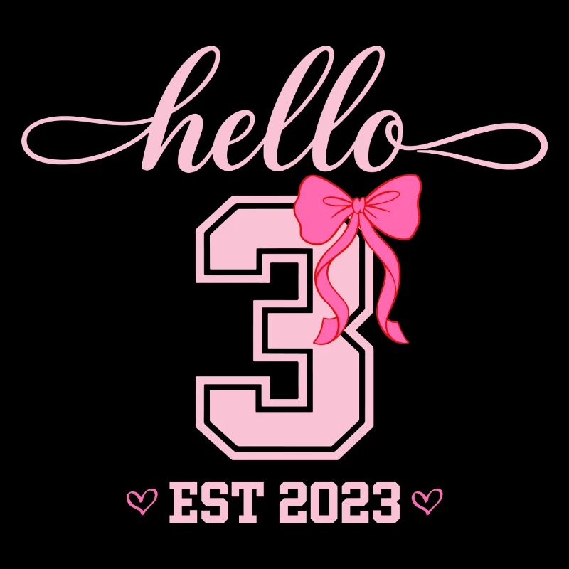 Bonjour 3 Est 2023 Conception d’anniversaire de filles