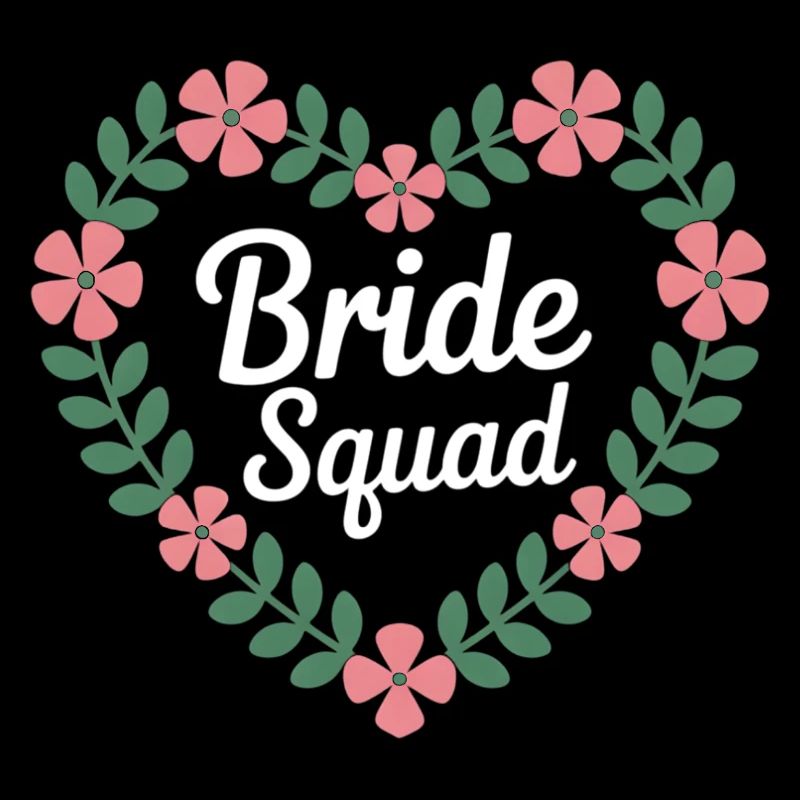 Bride Squad Flower Heart