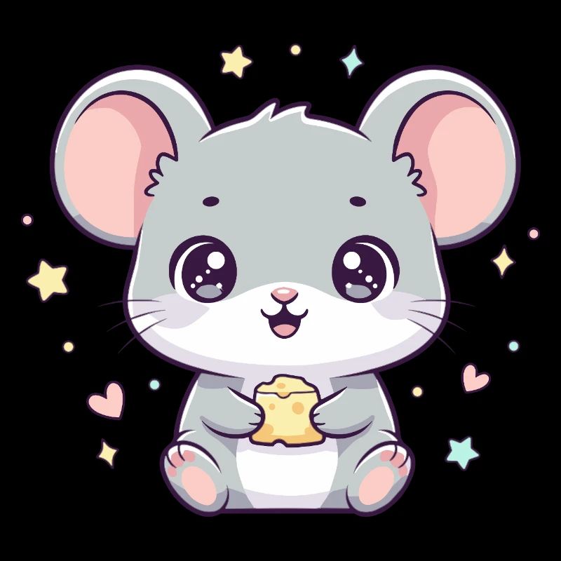 Kawaii mouse with cheese