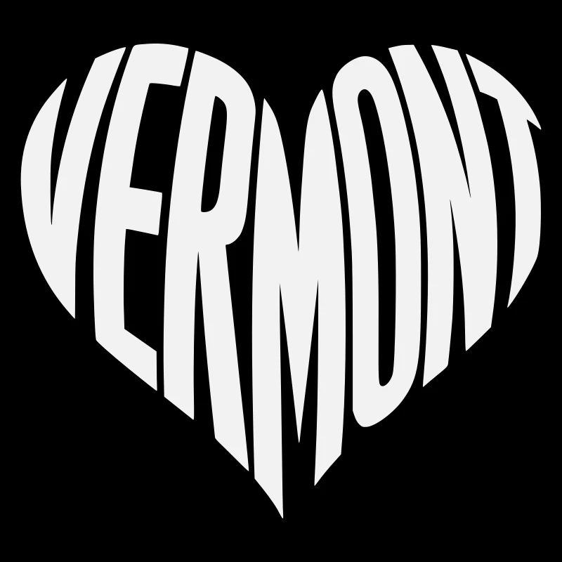 Vermont, USA Heart Typography