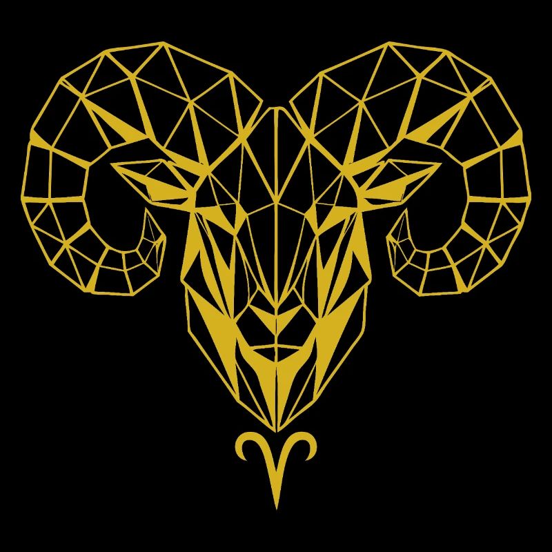 Geometric Goldram Skull