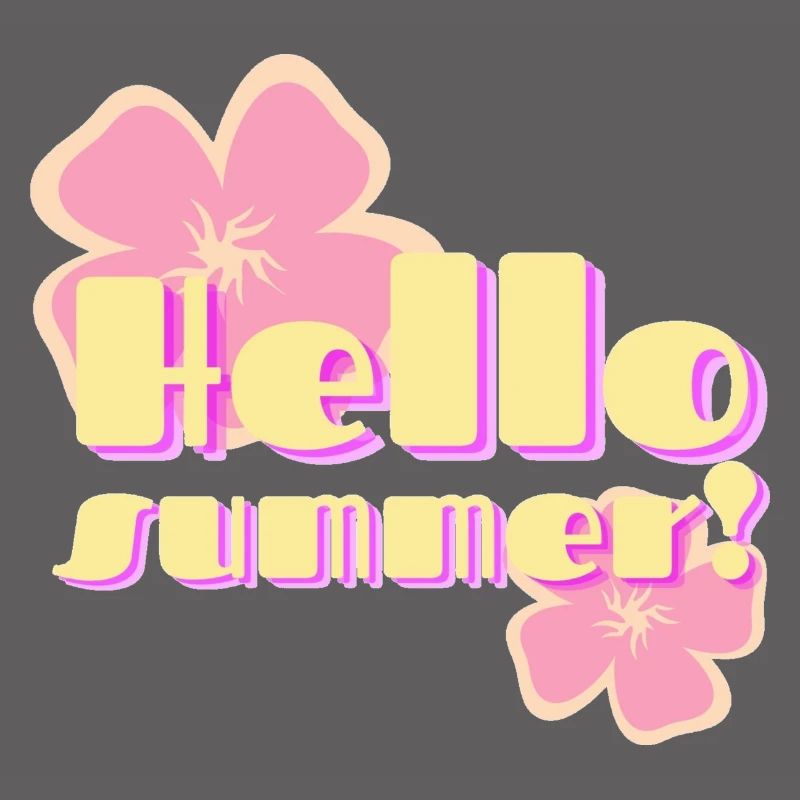 Hello Summer fleurs pastel rétro