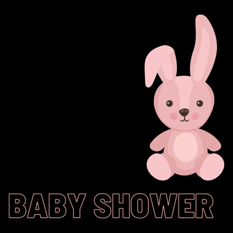 Shower de bébé avec motif de lapin rose