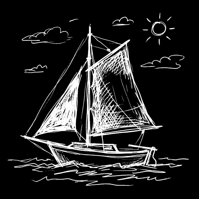 Sailboat hand drawn