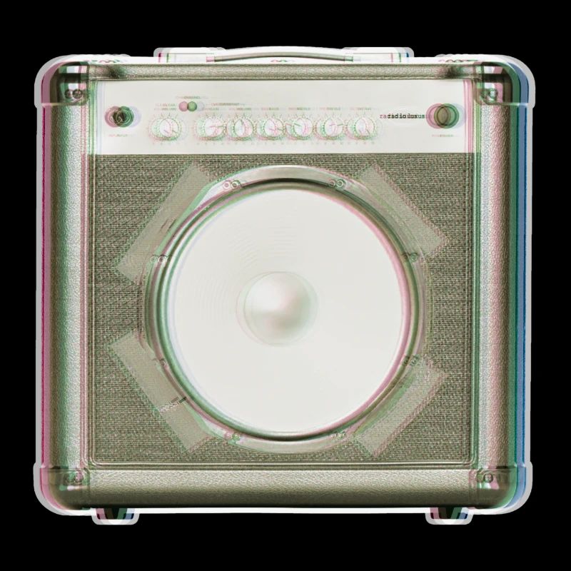 Glitch Retro Lautsprecher Neon