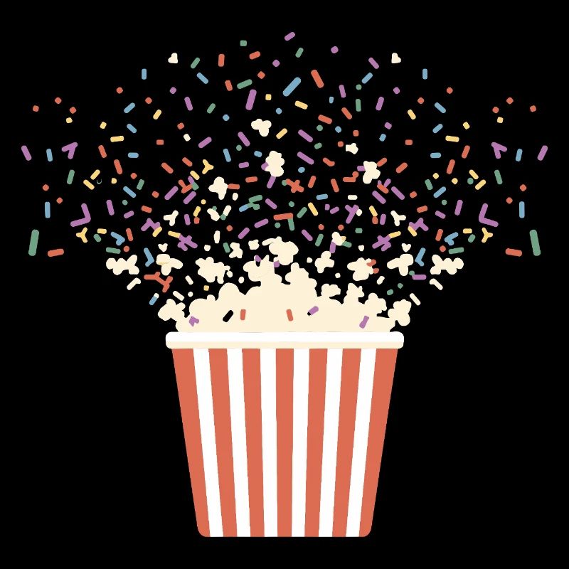 Explosion de pop-corn coloré avec des pépites pour