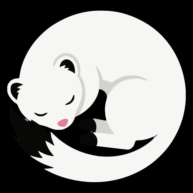 Style minimaliste à l’hermine de sommeil mignon