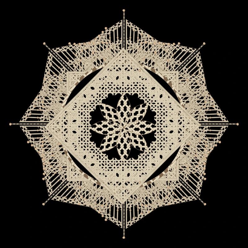 geometric macramé style flower pendant