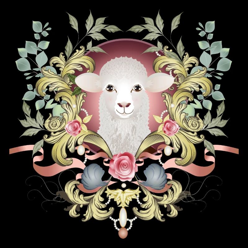 enchanting Easter lamb in a lavishly decorated frame
