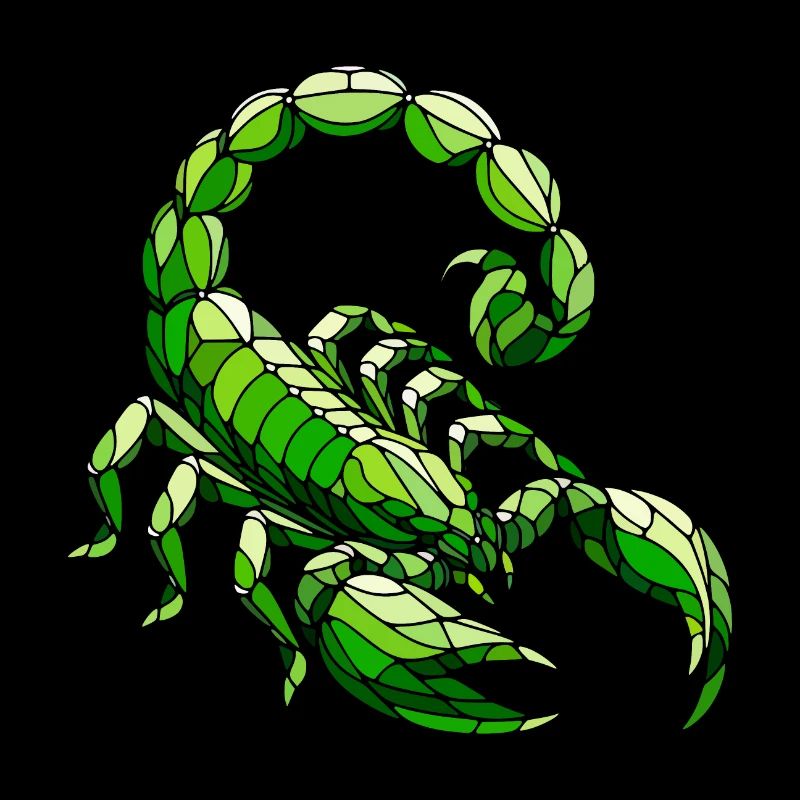 Green Scorpion Polygonal Geometric Art