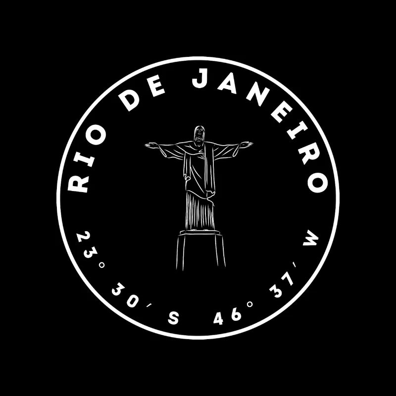Rio de Janeiro with Cristo Redentor and coordinates
