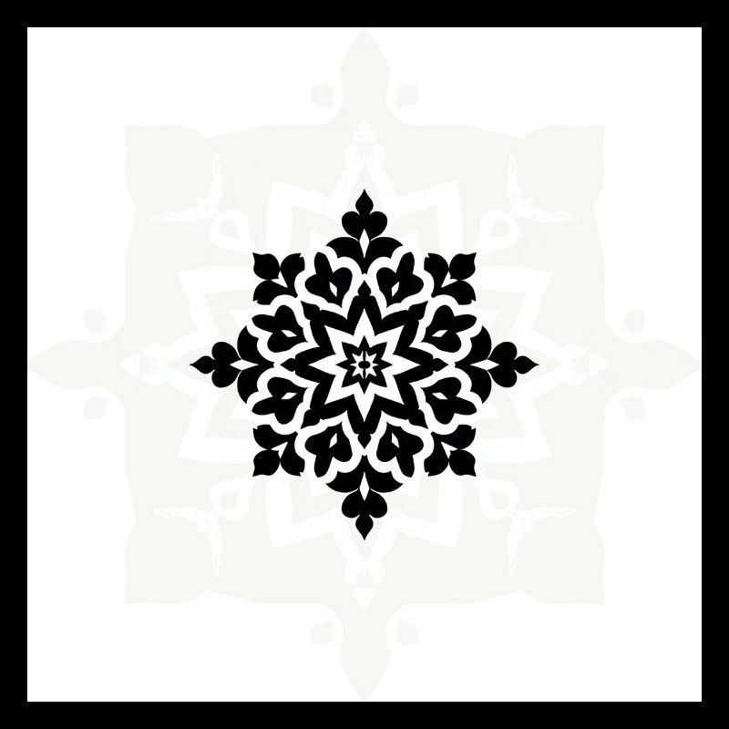 Intricate Black and White Mandala Pattern