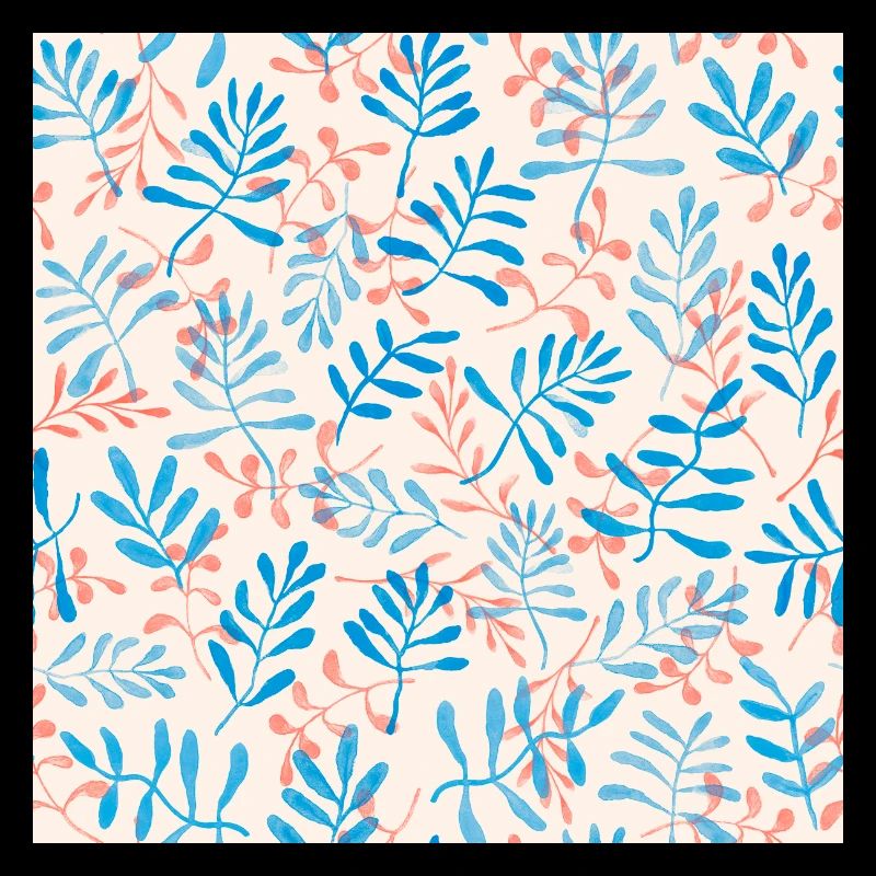 Blue and Coral Branch Design