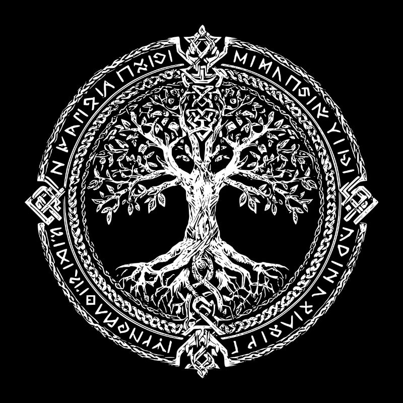 Baum des Lebens Symbol Runen Wikinger