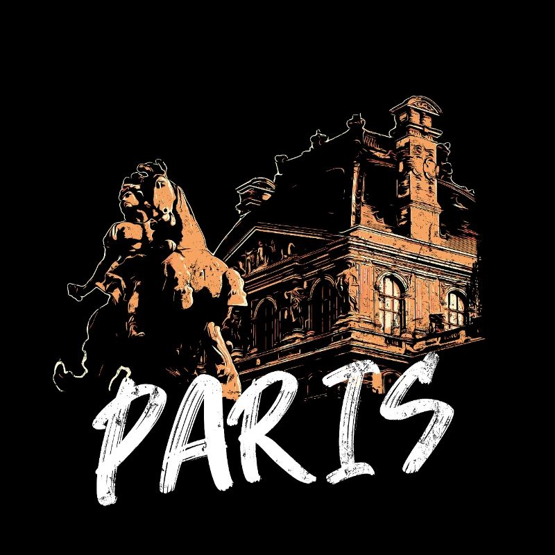 Pariser Architektur und Statue