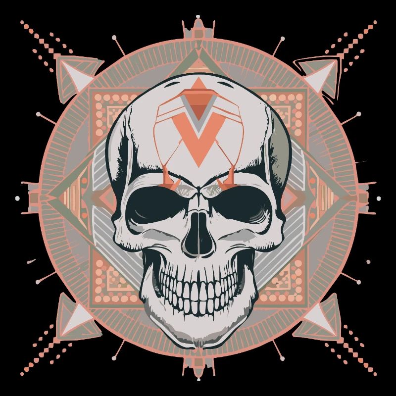 Cyber Geometrisches Schädel-Mandala