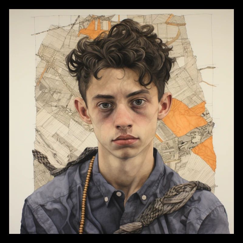 Zerzaustes Haarporträt im Patchwork