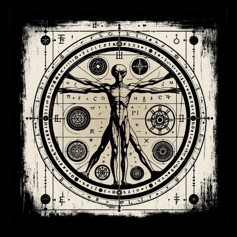 UFO Ancient Alien Geometry Human Design Hemd