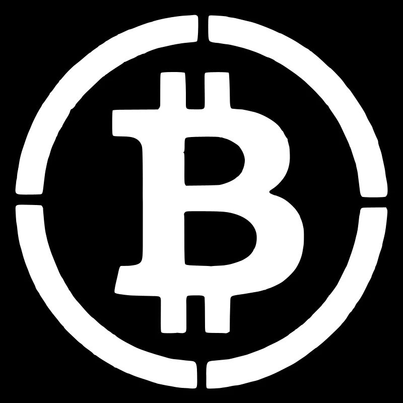 Bitcoin Logo B Symbol Stencil Vector