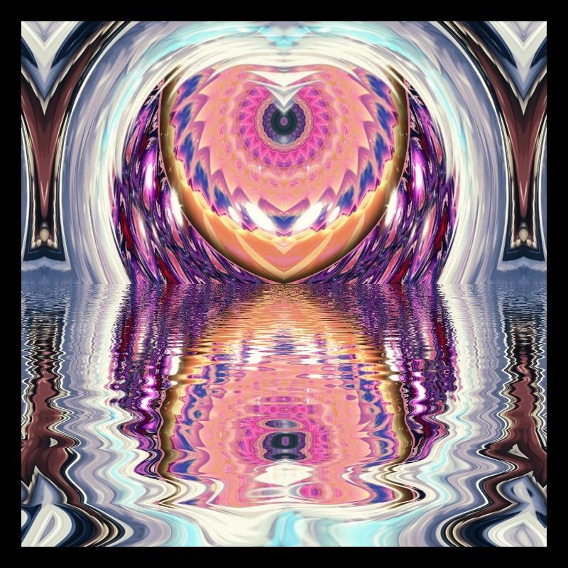 Circle Mandala Reflection in Neon Colors