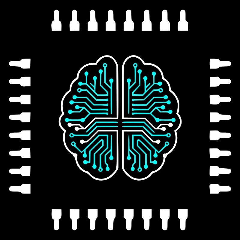 AI Gehirn Chip Prozessor Tech Vektor